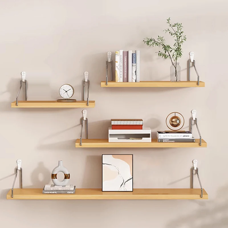 High-Density Wooden Wall-Mounted Display Shelf Living Room Study Figure Model, Books, Potted Plants, Aromatherapy Shelves