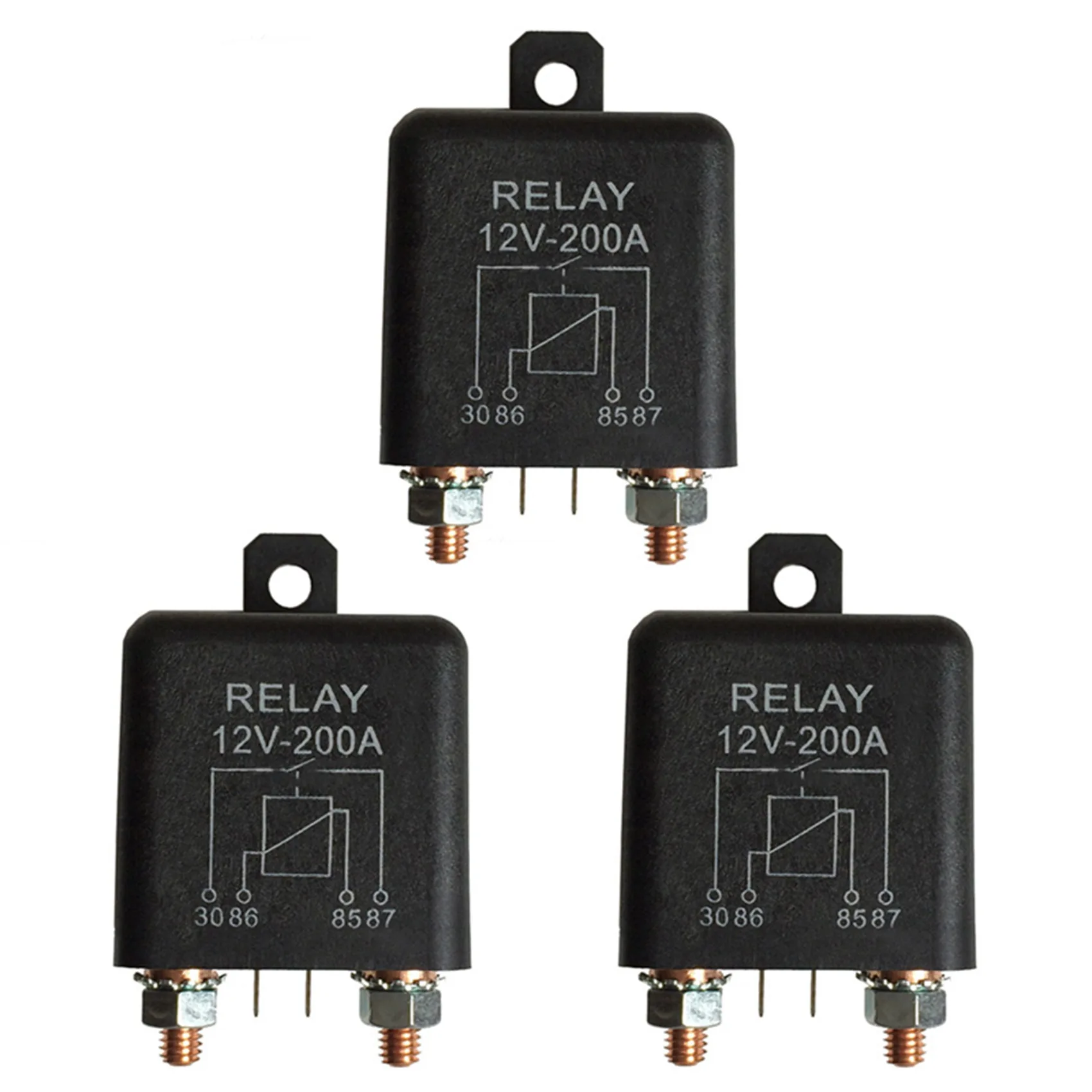 

3X 12V 200A Normally Open 4 Pin Relay - Heavy Duty Automotive Marine Split Charge-A80Z