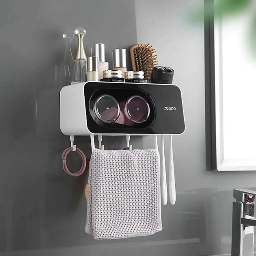 

Bathroom Shower Shelf Organizer Rack Shampoo Tray Stand Wall Mount No Drilling Towel Toothbrush Holder