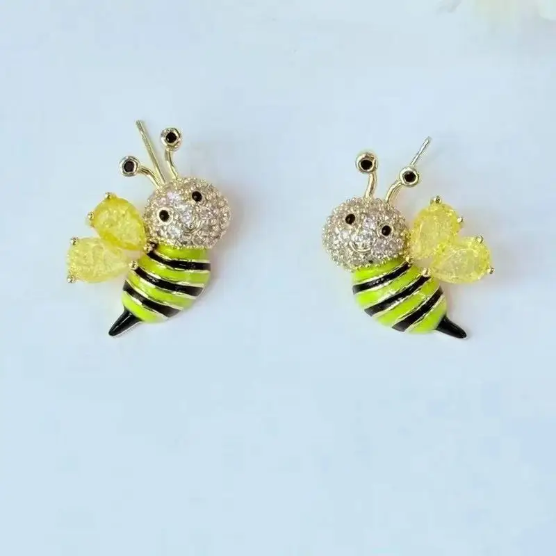 Bilincolor Fashion Cute Yellow Bee Earring for Women