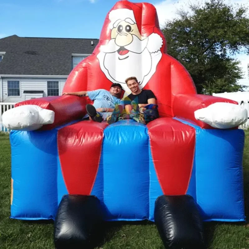 Christmas holiday party decoration publicidad inflable air blow up sofa inflatable santa chair