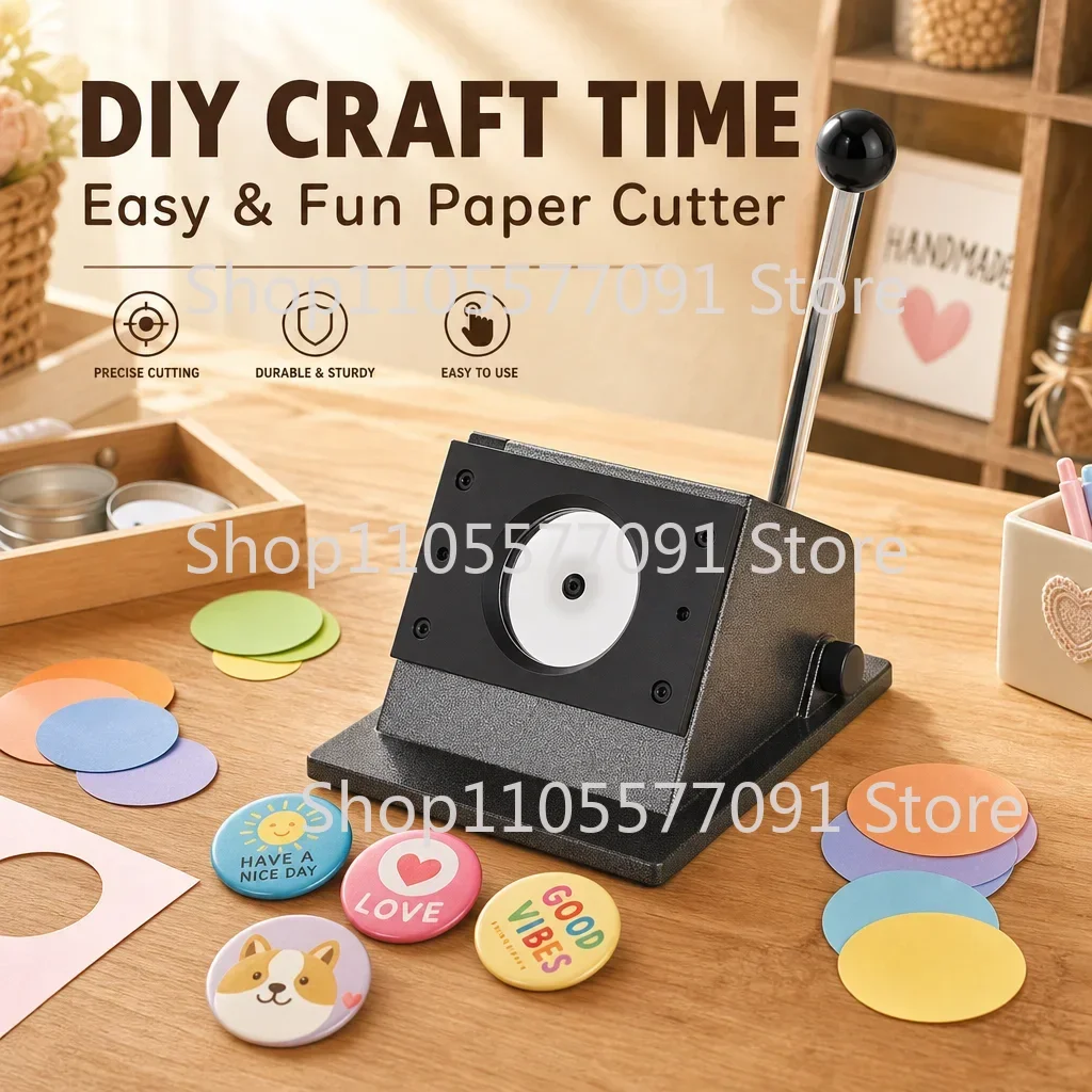 25mm 32mm 37mm 44mm 50mm 56mm 58mm Tinplate Badge Paper Cutting Machine Rounder Badge Cutting Equipment Rounder