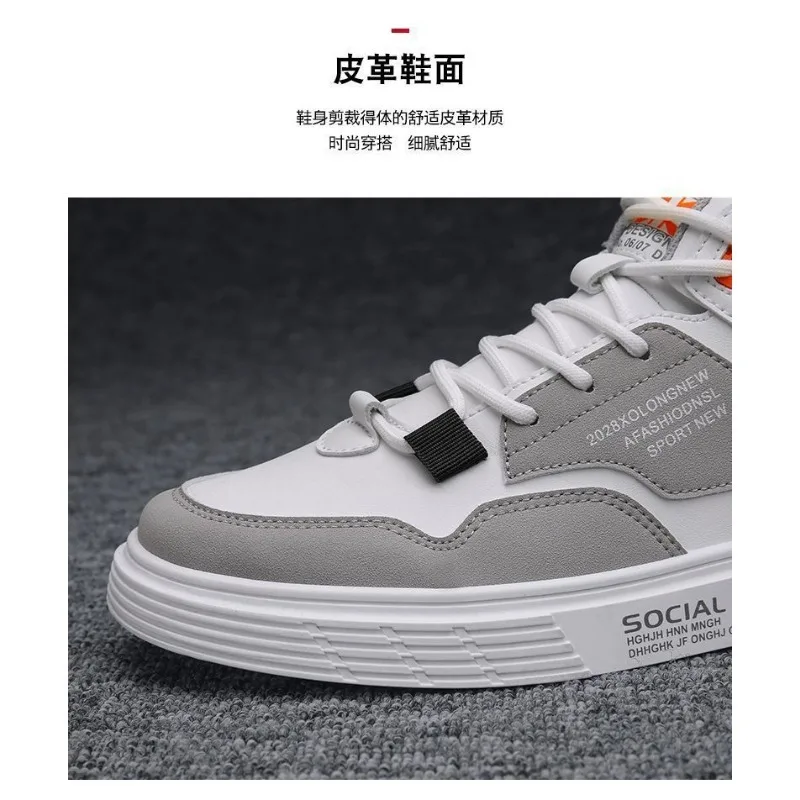 2024scarpe Casual da uomo in pelle traspirante Fashion Flats Youth Student Skateboard Sneakers Sport Walking scarpe da Tennis per uomo