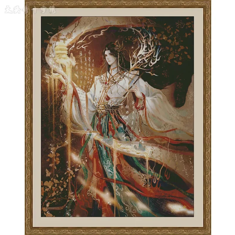 [ZZ5507-Tengwang Pavilion] Stamped Cross Stitch Kit 14CT 16CT Pre Printed Canvas Cotton Threads Embroidery Needlework Wall Decor