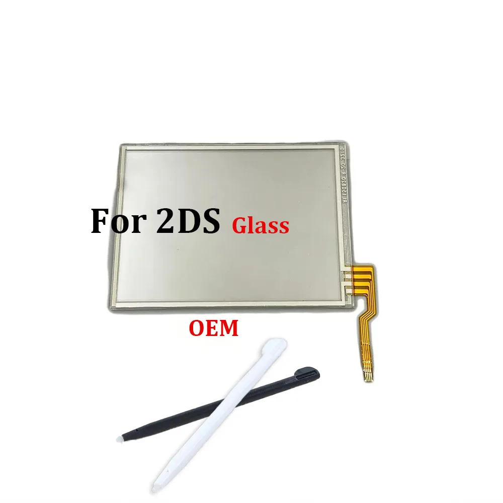1 Set For 2DS Game Console Touch Pen & New Glass Plastic Touch Screen Touchscreen Digitizer Repair Part