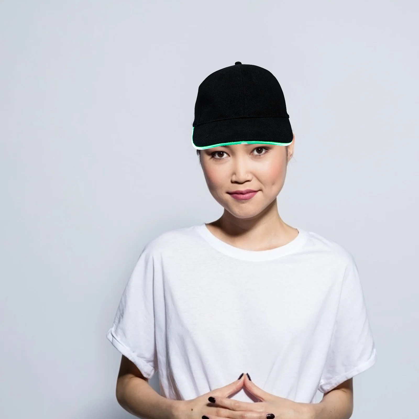 1 مجموعة LED قبعة بيسبول تضيء بلغت ذروتها قبعة القطن قابل للتعديل قابلة للشحن ليلة الجري متوهجة قبعة النشاط الليلي في الهواء الطلق #6