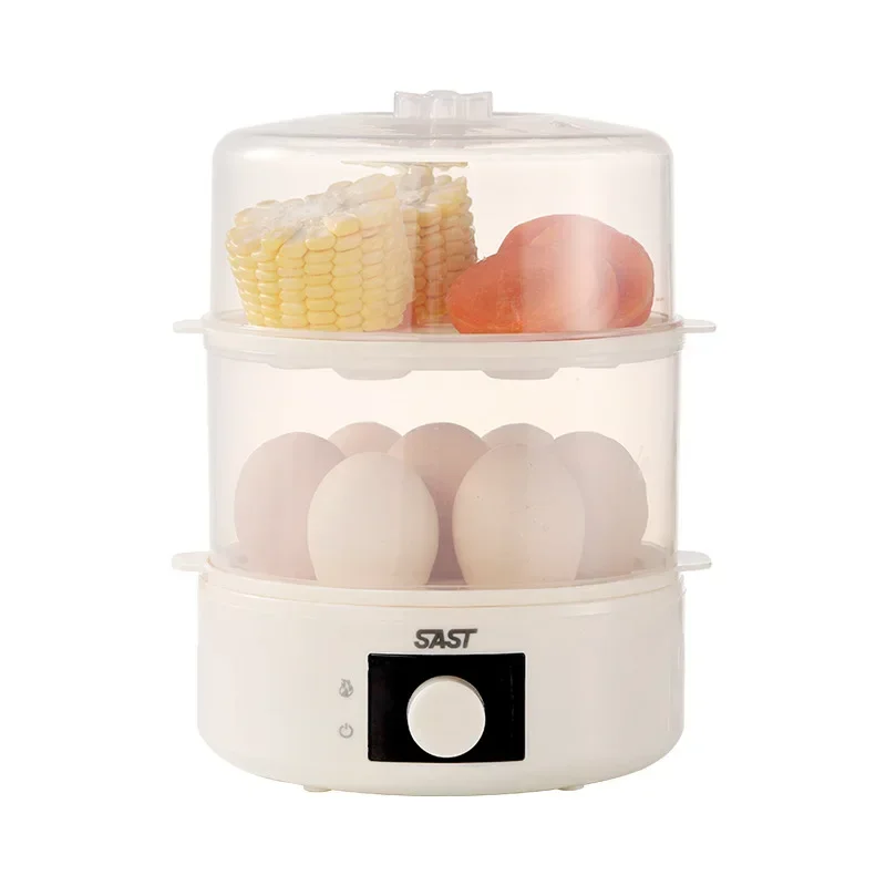 Egg Steamer 1PC Boiled Eggs Auto Power Off Double Layer Multifunction Mini Breakfast Machine Steam Corn Home Gifts