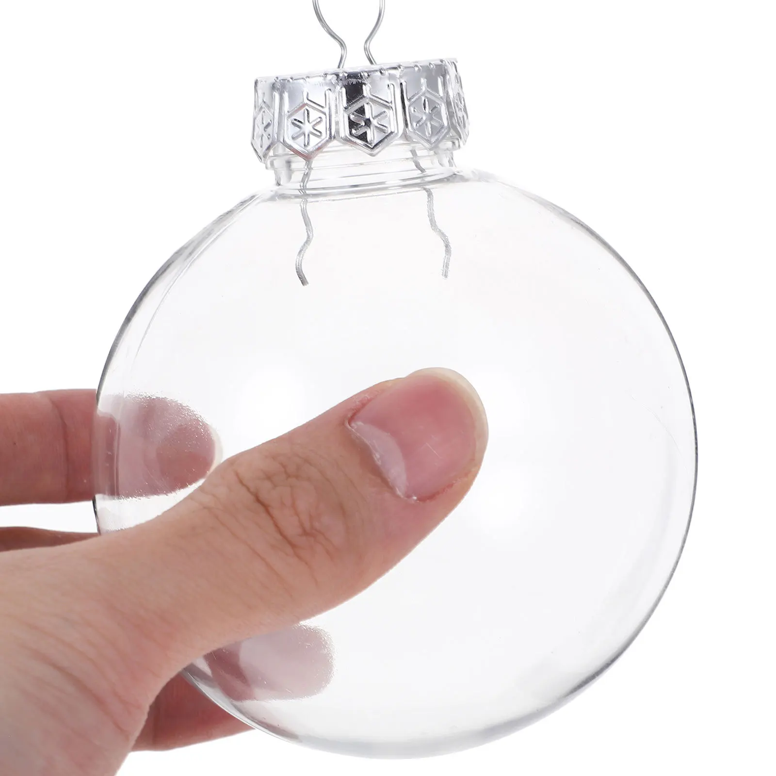 

25pcs Christmas Tree Hanging Baubles 8Cm Clear Plastic Fillable Ornament Balls For Diy Crafts Holiday Wedding Party Decor