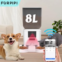 Automatic Feeder for Cats Dogs with Camera HD 4L/8L Furpipi HD 1080P 2.4G/5GWiFi Time Setting Feeder for Pets Dogs Cats Bowls