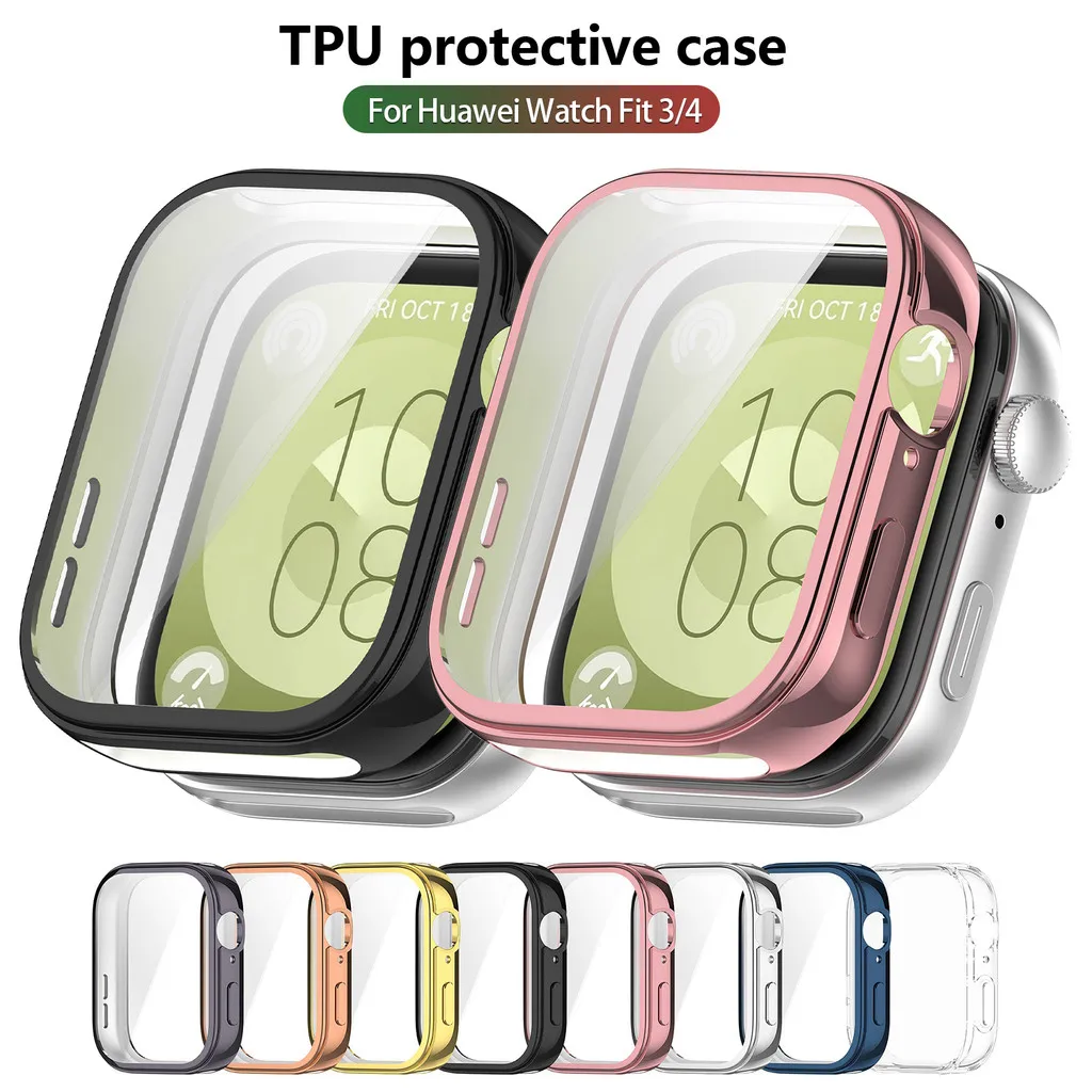Funda completa de TPU para Huawei Watch Fit 3, funda protectora de pantalla, carcasa protectora, carcasa protectora para Huawei Fit3 4 Pro, accesorios