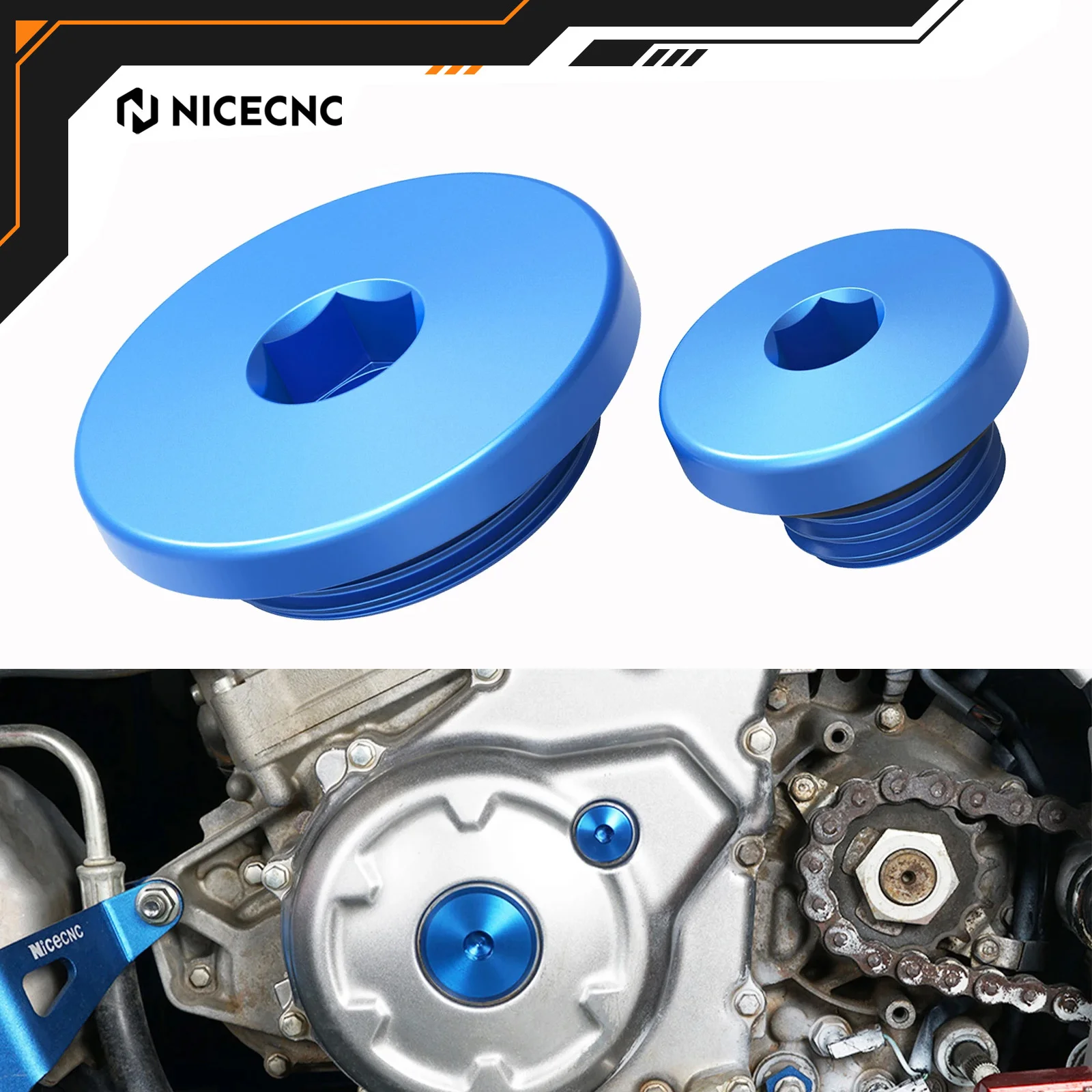 

NICECNC Crankcase Engine Plugs Screw For Yamaha WR250F 2003-2014 WR450F 2003-2015 YZ450F 2006-2009 YFZ450 2004-2009 2012-2013