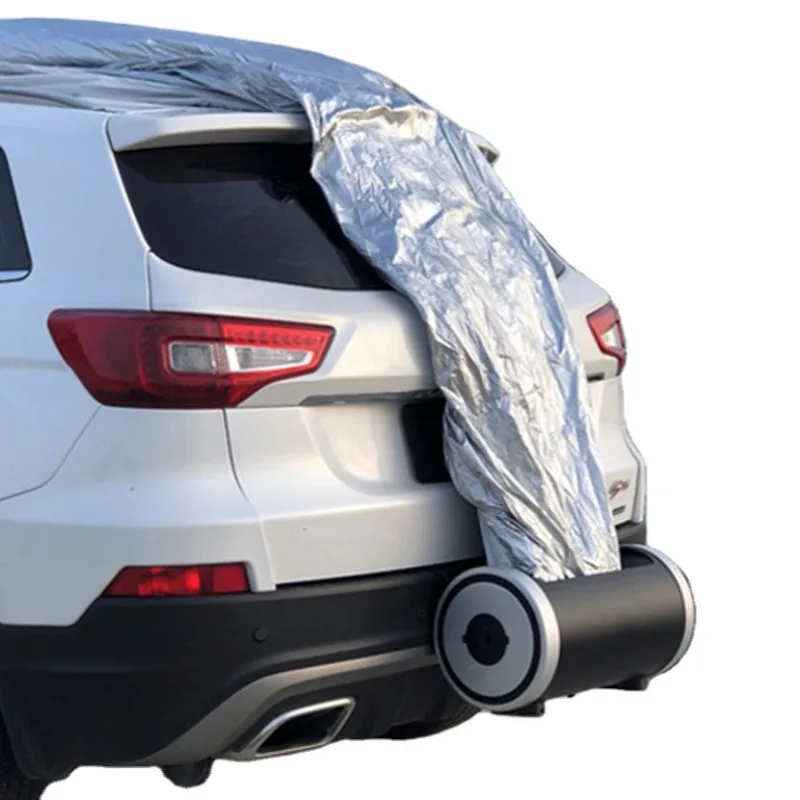 foldable car cover outdoor hood silver coating sun protection and heat insulation automatic folding tent electric car cover