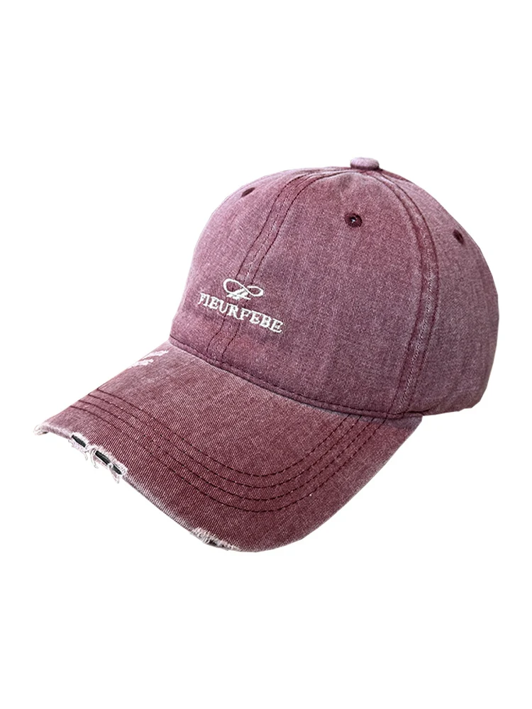 simple letter embroidered baseball hat for men and women with small faces, deep top sunshade and sun protection peaked cap