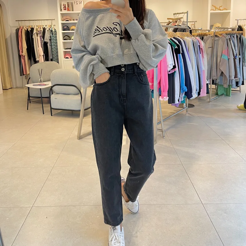 

Свободные джинсы для папы с высокой талией, женские модные повседневные джинсовые широкие шаровары с девятью точками, весенний сезон, соблазнительные утягивающие брюки