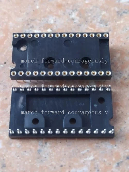 Round hole IC socket with 28 pins, brand new and original.