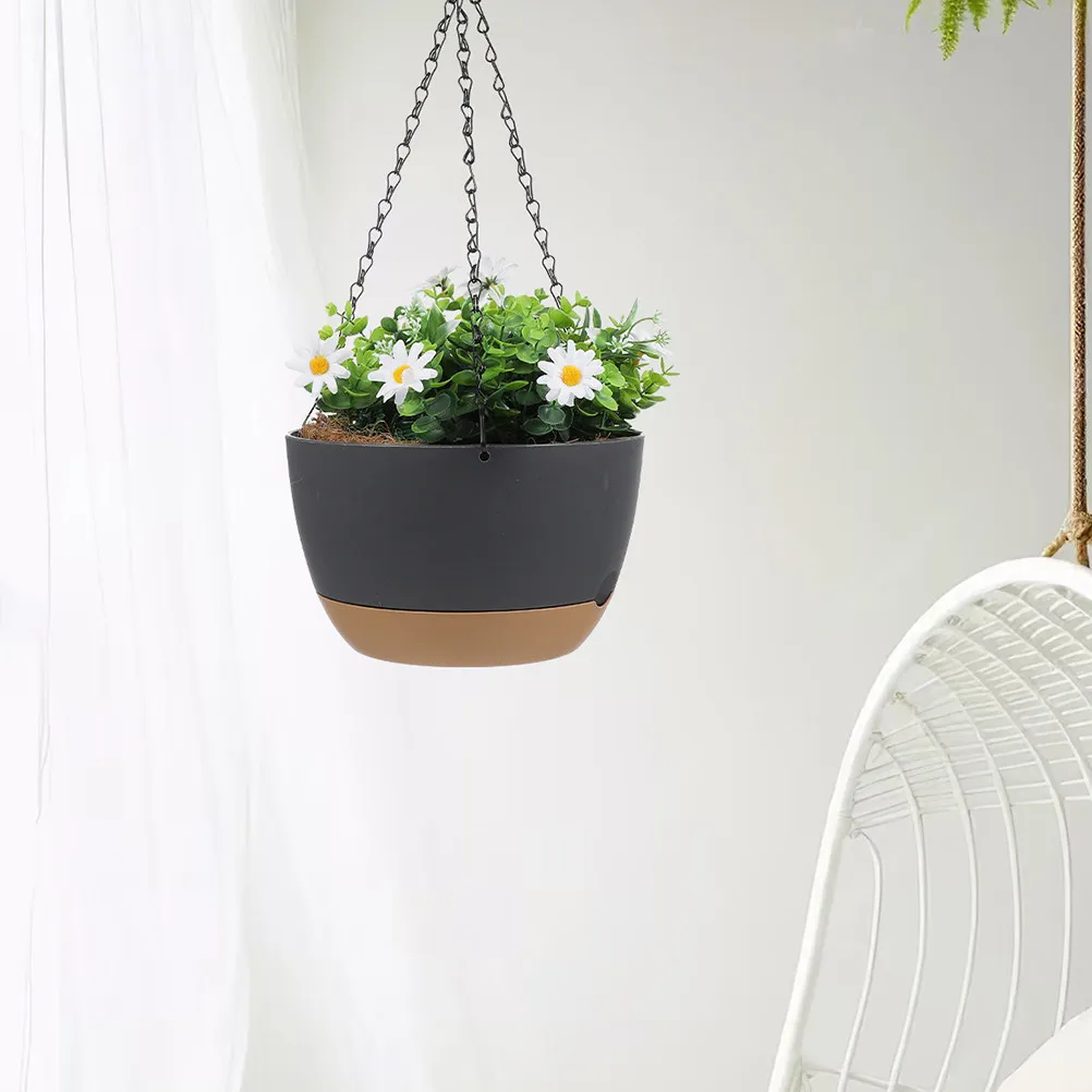Durable Hanging Plant Pots for Indoor Outdoor Use – PP Iron Flower Holder Green Basket Planter Decor