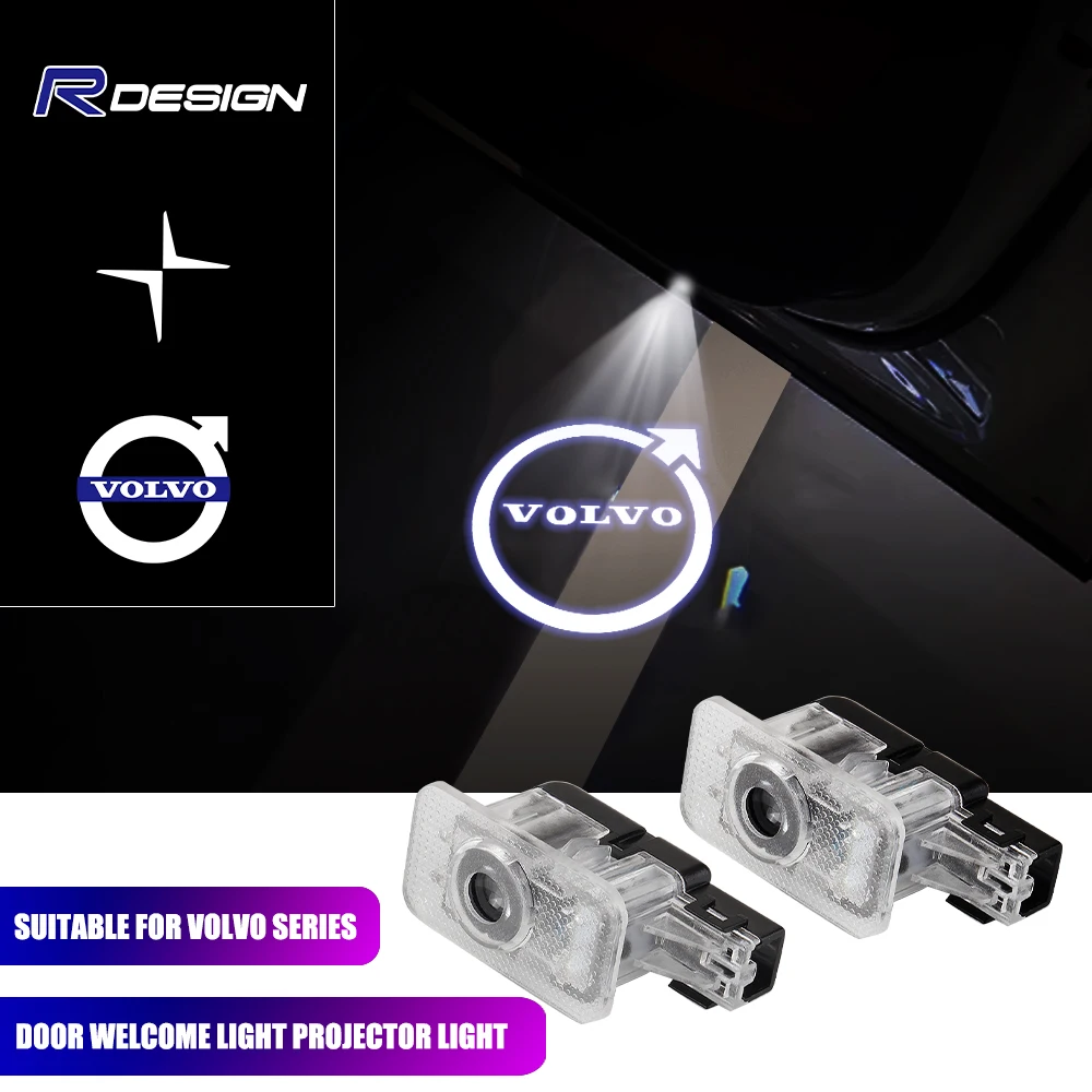 Car Door Welcome Lamp HD LED Laser Projectaor Light Decoration Accessories For VOLVO Rdesign S80L S60L V40/V40CC XC60 V60 XC90