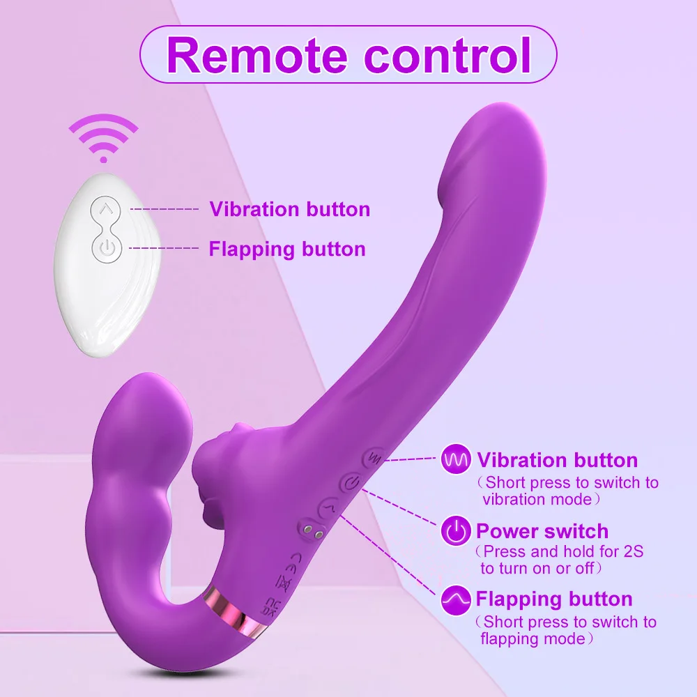 Lesbian Strapless Strap-on Double Dildo Vibrator Sex Toys for Adults Women Strap On Remote Control Female G-spot Vagina Massager