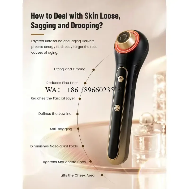 WMWMNU for Home Handheld Ultrasonic Anti Aging Beauty Instrument Deep Nutrient Wrinkle Reduce Facial Firming Care