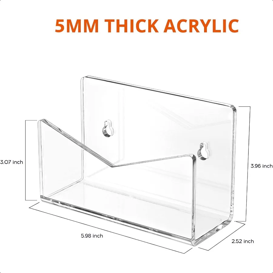 Richboom акриловый держатель для почты, держатель для конвертов для настольной столешницы, держатель для писем для домашнего офиса, школы, 1 секция, прозрачный