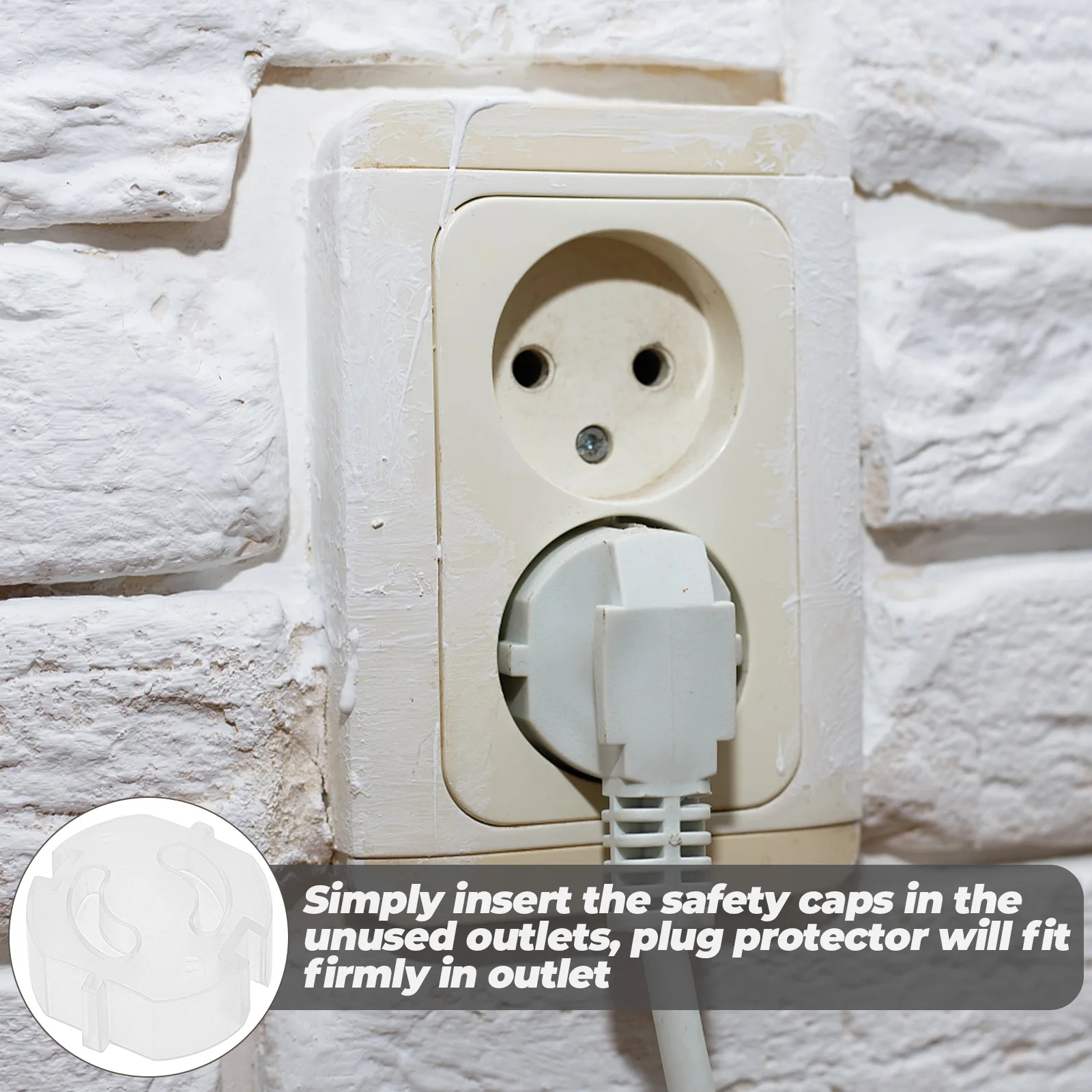 

20 шт. пластиковые крышки, защита от детей, безопасность для Европы, 2 зубца, розетки, защита от поражения электрическим током, настенная розетка, крышка, детские защитные крышки