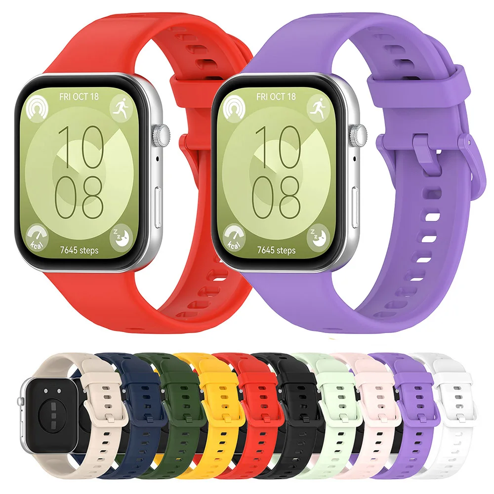 Силиконовый ремешок для Huawei Watch Fit 3, сменный ремешок для часов Huawei Watch Fit 4/Fit4 Pro, браслет Correa