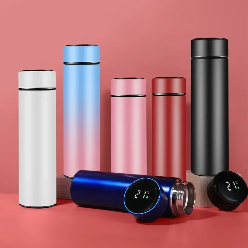 500ml Thermos Bottle Water Bottle Digital LED Temperature Coffee Cup Stainless Steel Vacuum Water Bottle Thermos Cup