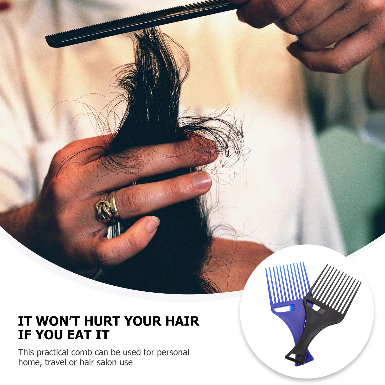 

NOLITOY 2pcs Wide Tooth Comb for Men Oil Styling Haircut Black