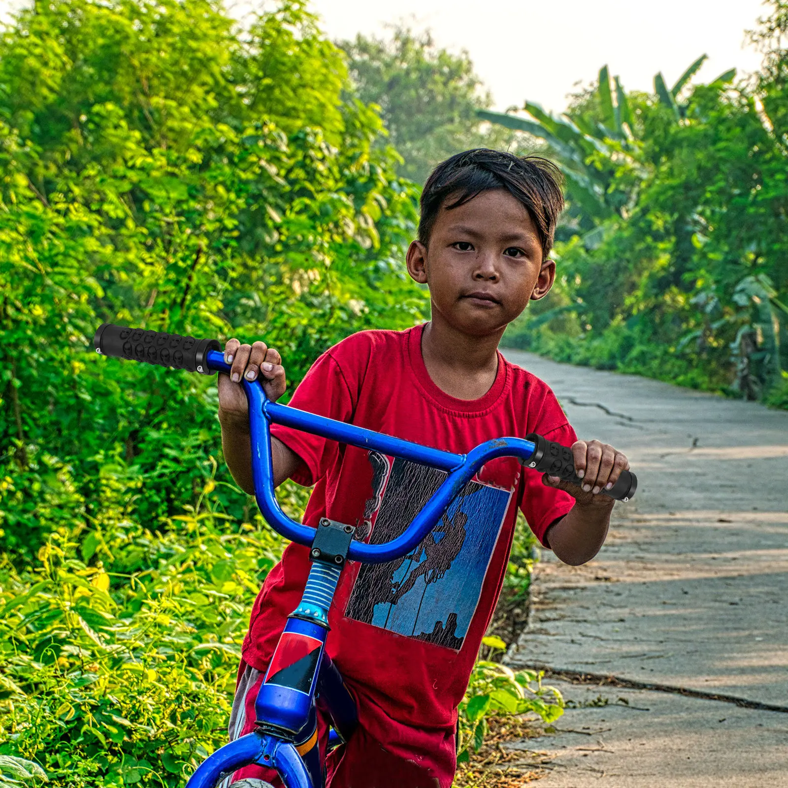 

2Pcs Mountain Bike Handlebar Grips Skull Design Non-Slip Cycling Handle Grips Shock Absorption Bicycle Accessories