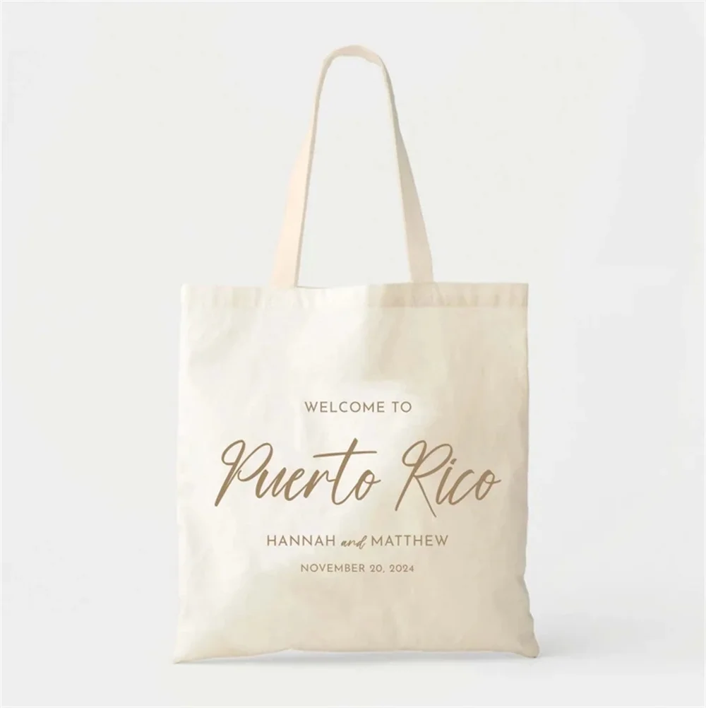 Puerto Rico Welcome Tote - Wedding Welcome Bag - Custom Wedding Tote - Bachelorette Gift - Destination Wedding Tote - Puerto Ric