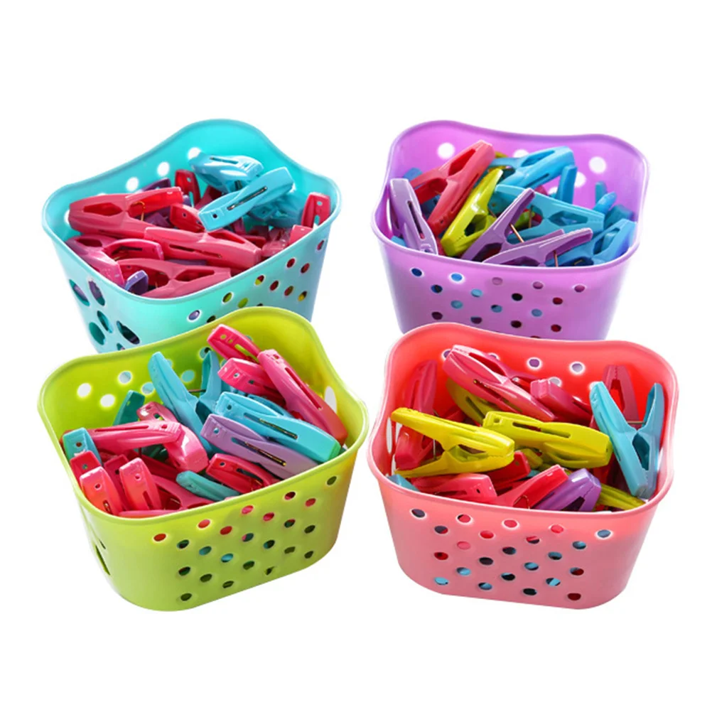 

30pcs Plastic Clips Clothespin Heavy Duty Laundry Pegs Windproof Strong Hold Storage Basket For Clothing Towels Craft Display