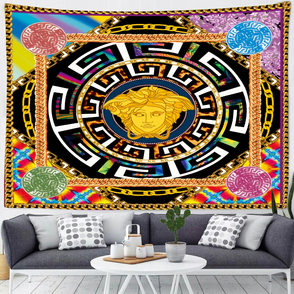 Colorful Psychedelic Mandala Tapestry Hippie Square Wall Hanging Background Cloth Bedroom Boho Rug Tablecloth Mattress Decor