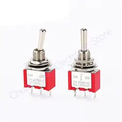 Red Miniature Toggle Switch MTS-103 MTS103 AC 250V/2A 120V/5A Mini Switch Lever Switch 3 Pin ON/OFF/ON 3P3T