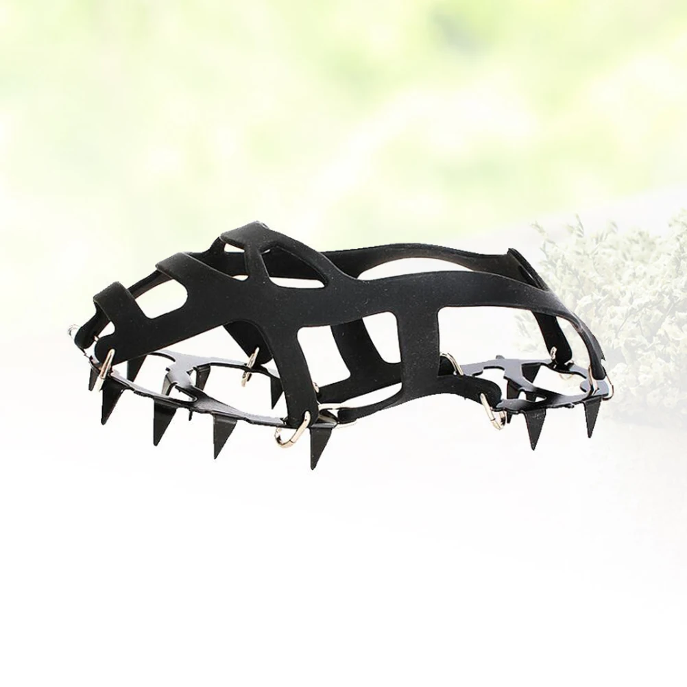 

Silicone Ice 18 Teeth Non Slip Crampons Lightweight Climbing 18 Teeth Silicone Crampons Gear for Shoes Black Color Snow Mud