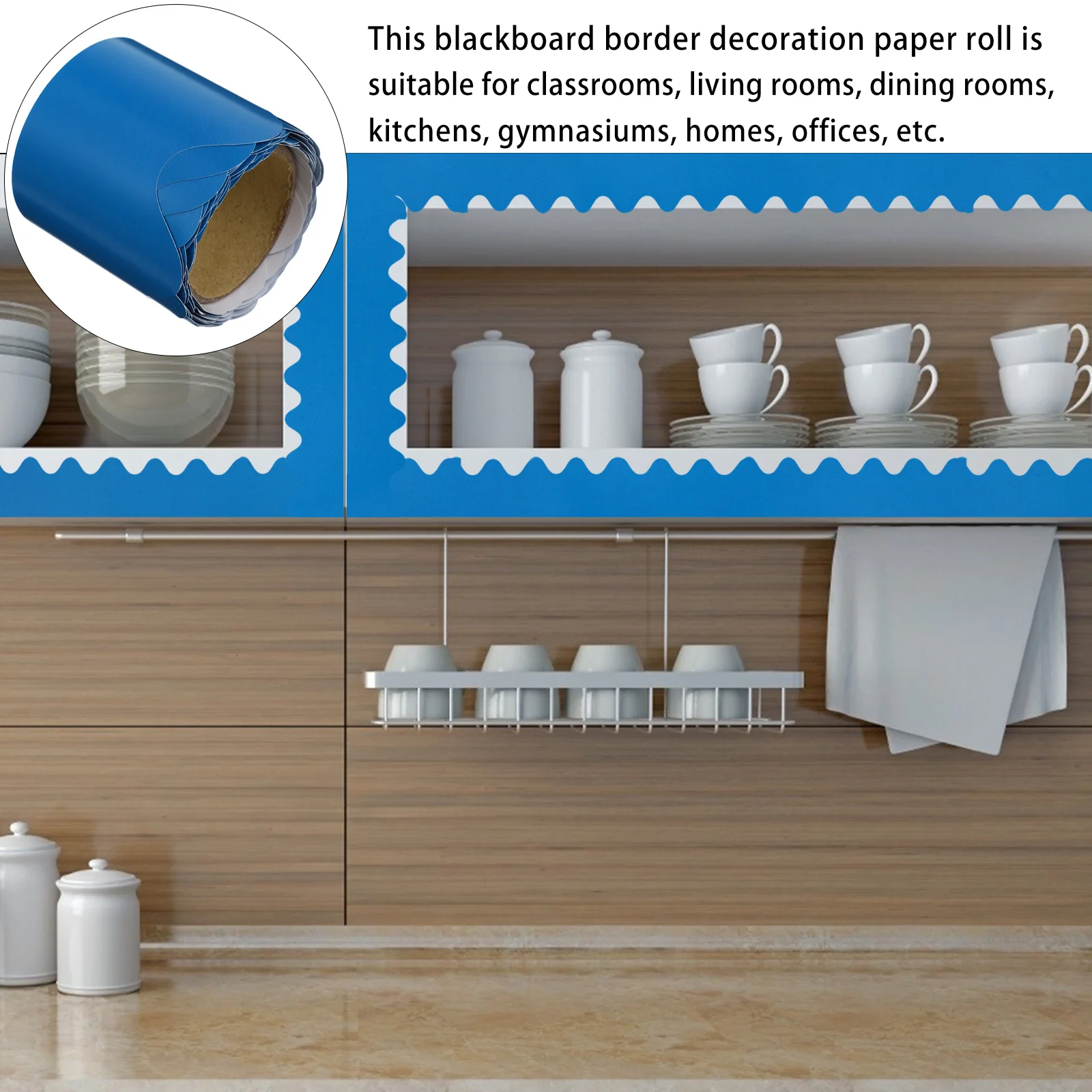 

5M Whiteboard Trim Paper Roll Multi Purpose Bulletin Border Decor for Living Room Dining Room Porch Bulletin Accessories