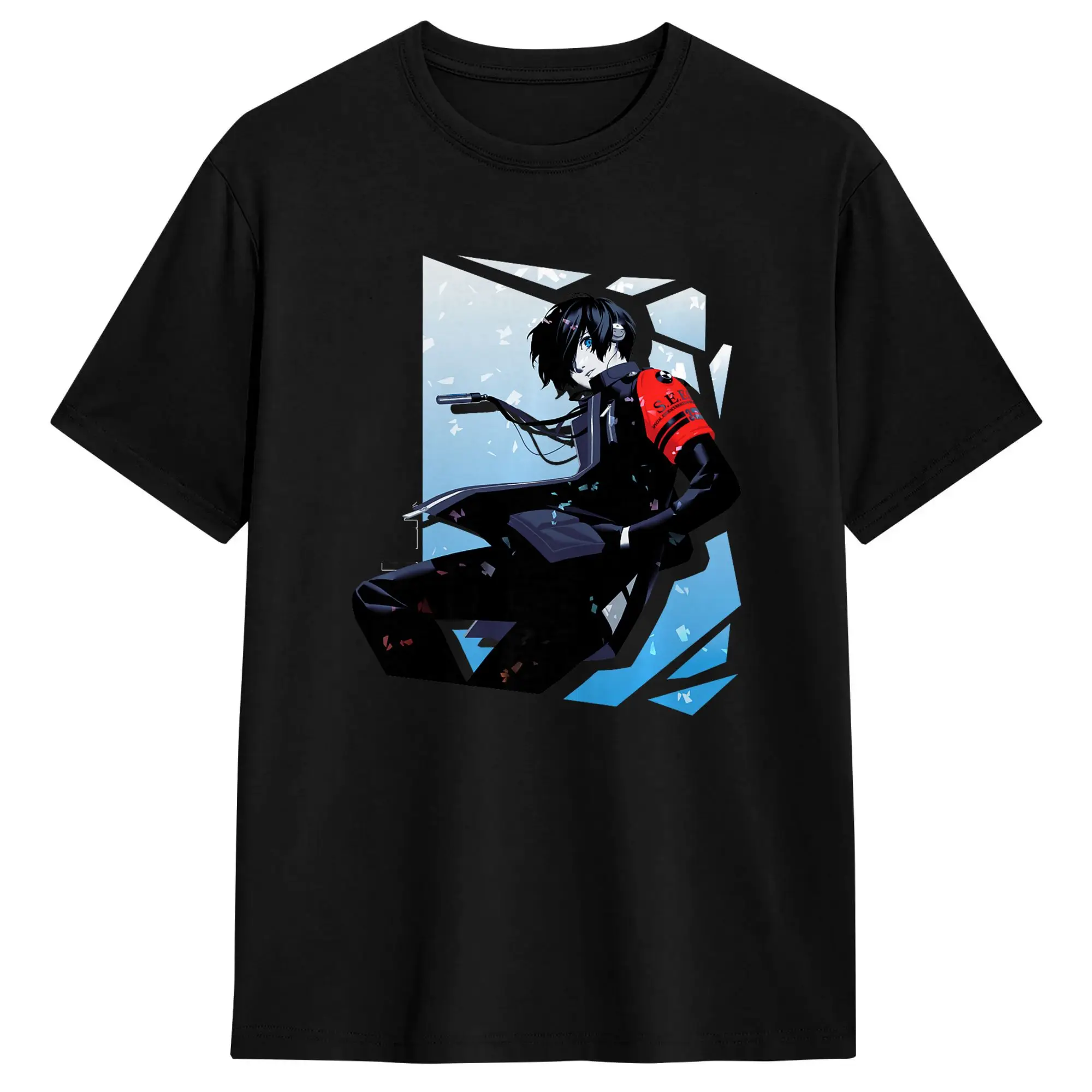 Atlus Persona 3 Reload Protagonist T-Shirt for Men  Vintage Cotton Tees Crewneck Short Sleeve T Shirt 4XL 5XL 6XL Clothing