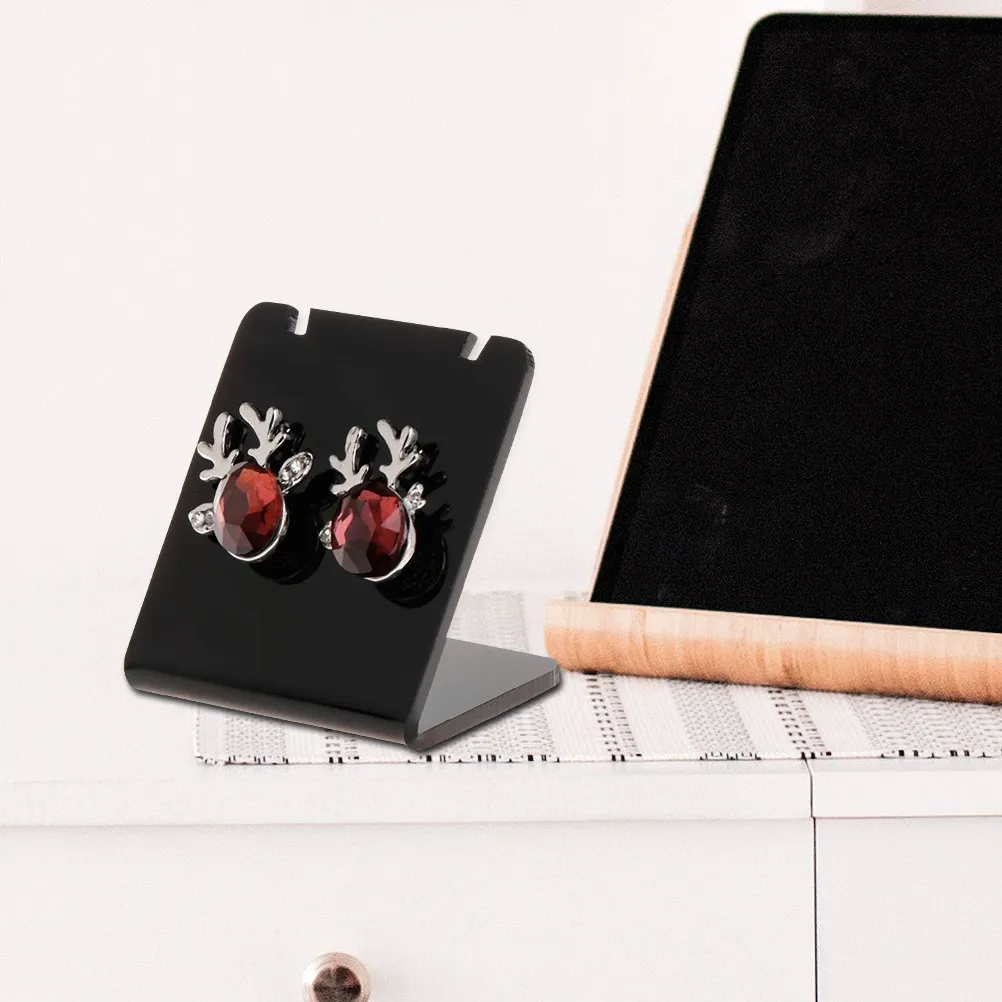 10Pcs Premium Acrylic Jewelry Display Stand Earring Holder Necklace Rack Bracelet Organizer Space Saving Desktop Storage