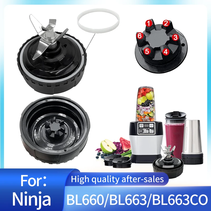 Blender Replacement 6 Fins for Nutri Ninja BL660 1100w / BL771 30 / BL770 1500w /BL780CO BL663 BL663CO BL665Q BL740 BL773 BL780