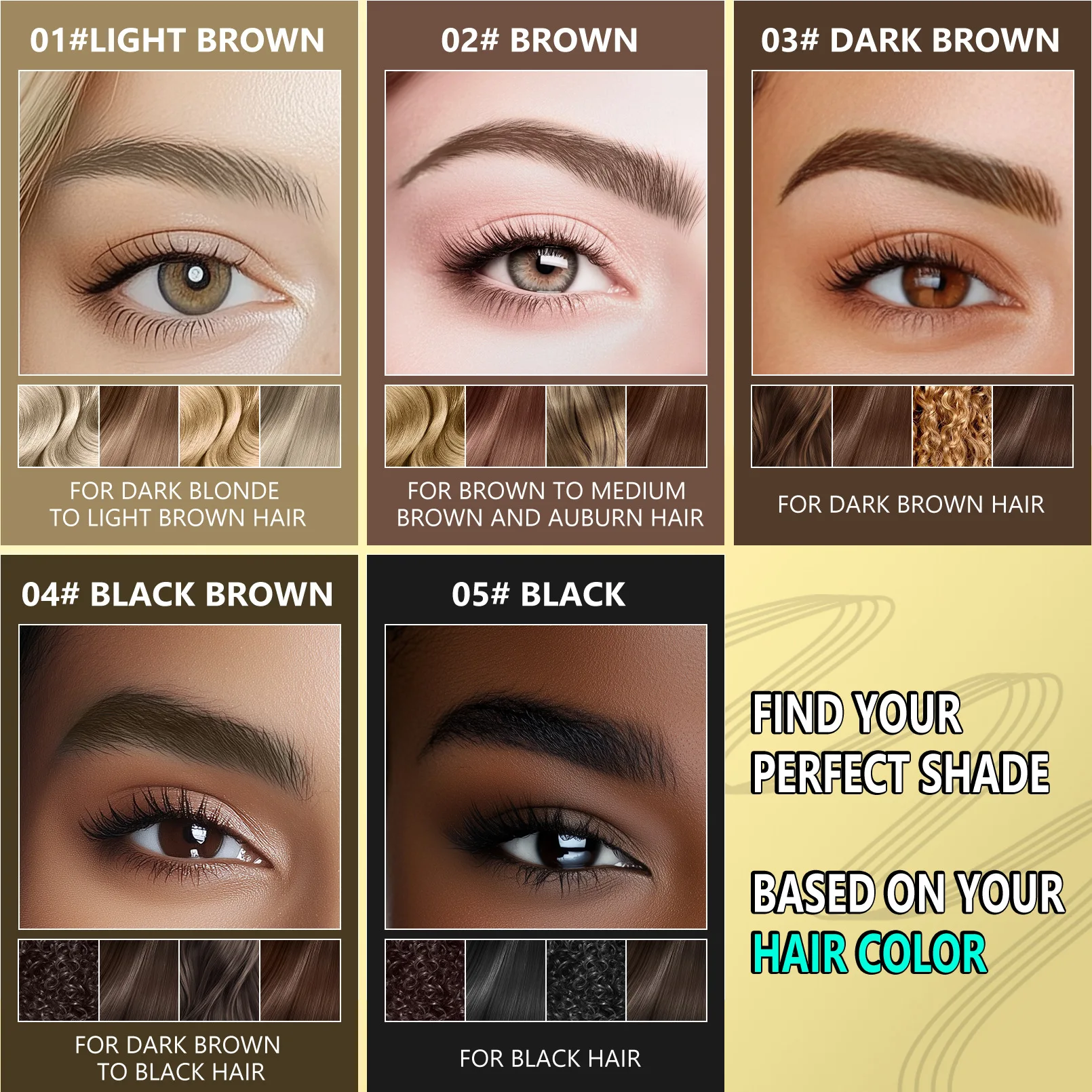 Waterproof Sweat Proof Double Head Eyebrow Pencil 4 Fork Brow Gel 2 in 1 Liquid Hot Sale for Natural Wild Brow Makeup