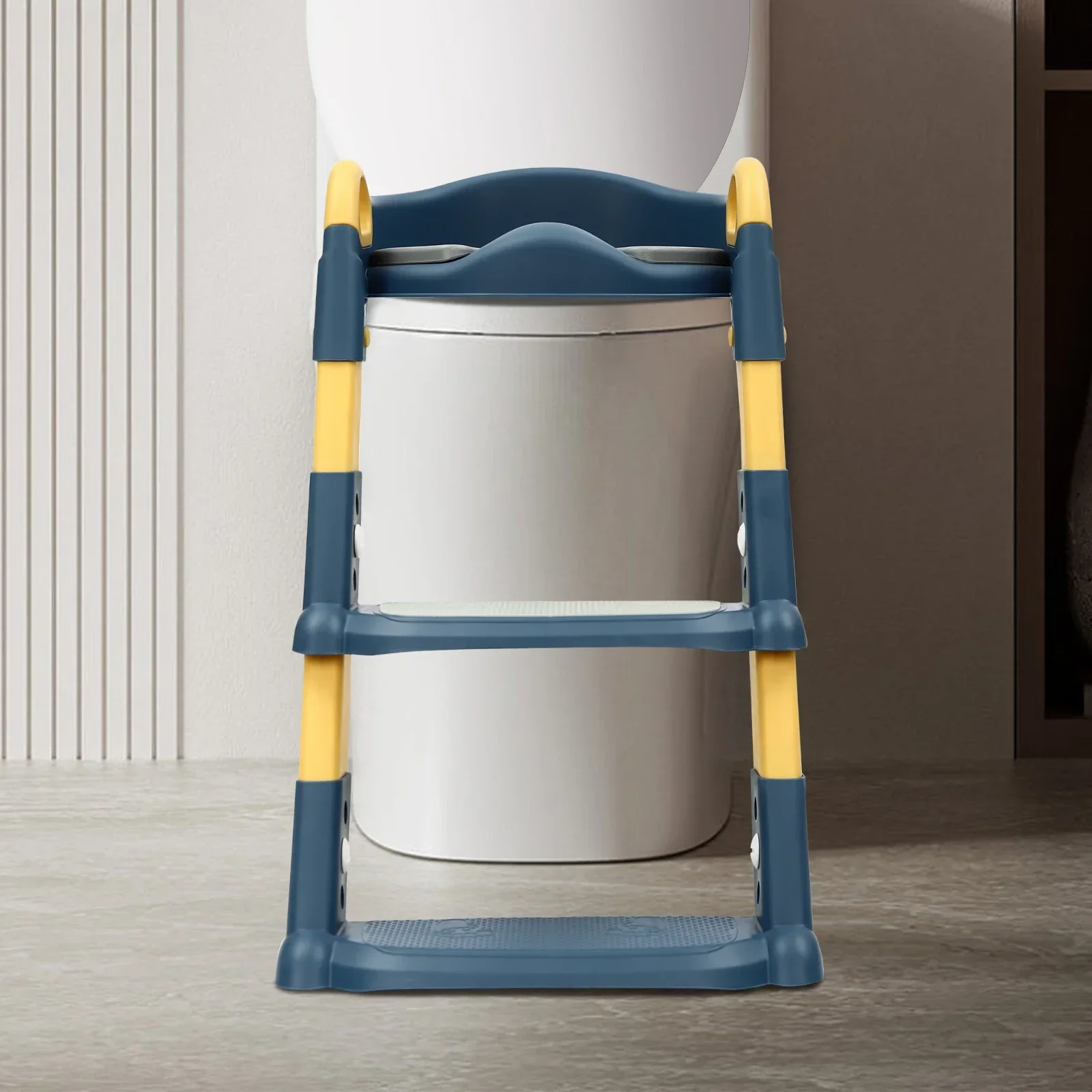 Siège de toilette pour enfants avec escalier, réglable en hauteur et pliable, pour garçons et filles