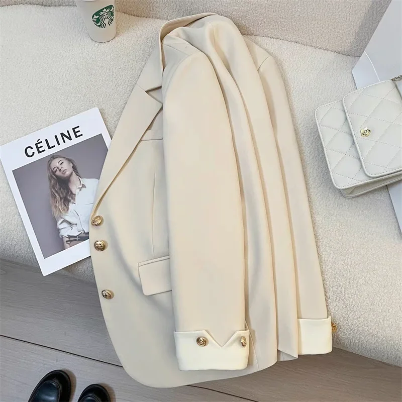 Women\'s fashion solid color blazer, spring new casual temperament celebrity popular suit