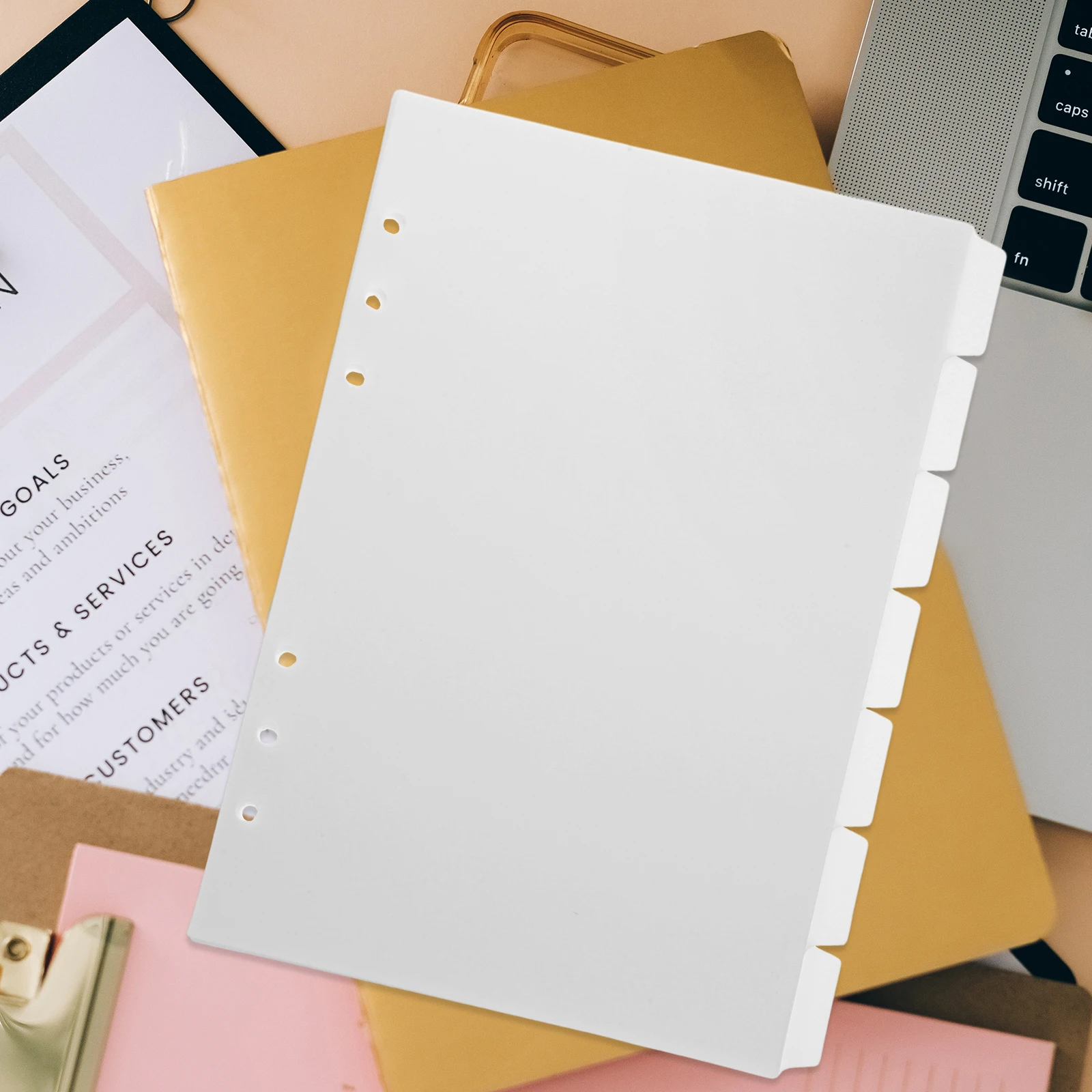 2 Books PP Index Dividers 7 Sheets White Binder Page Markers Notebook Tabs Classification Tabs File Separators