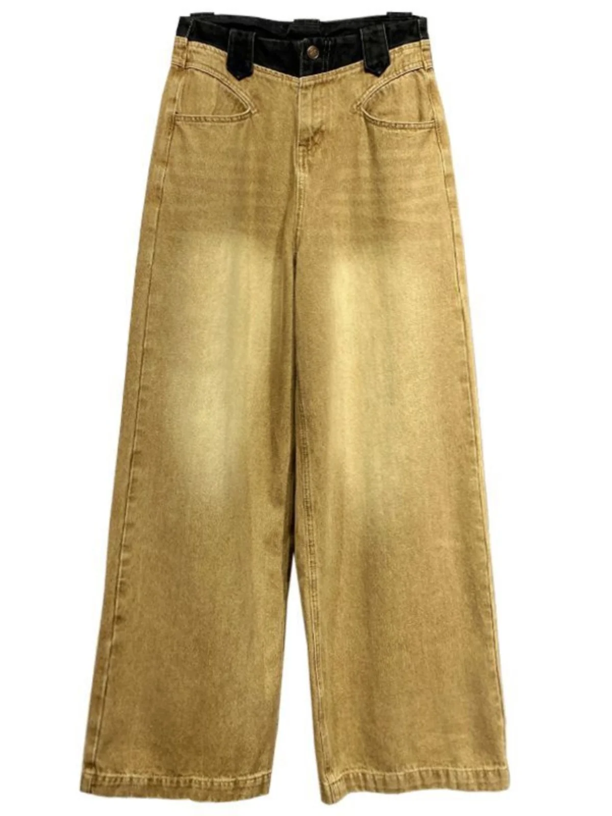

Sli Color Blo Design Casual Denim Pants Women's High Waist Loose Slimming Straight Leg Wide Leg Pants Spring New Sle