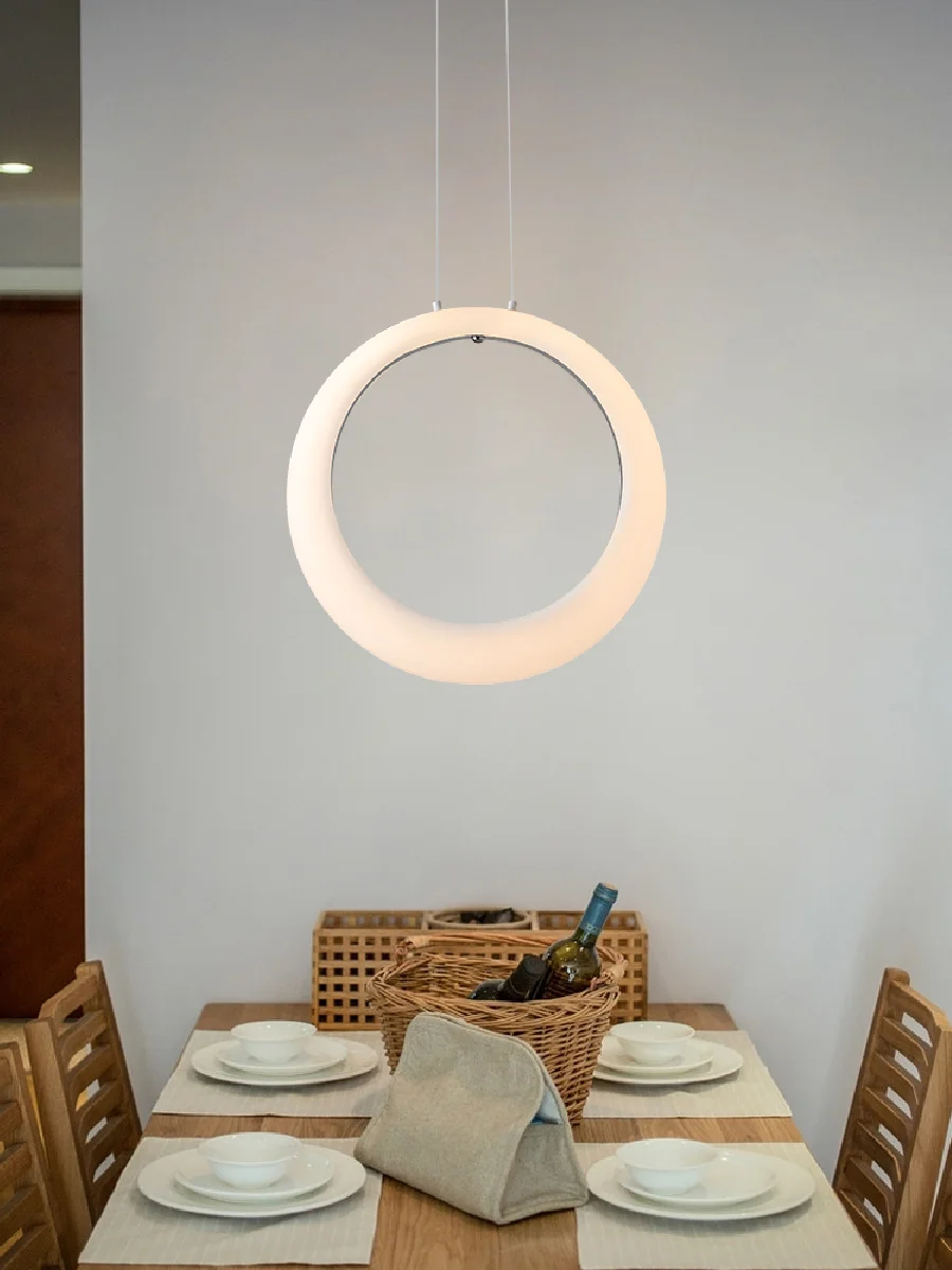 Modern LED Ring Pendant Lights Nordic Simple Bedroom Bedside Living Room lighting Restaurant Bar Indoor Decor White Hanging Lamp