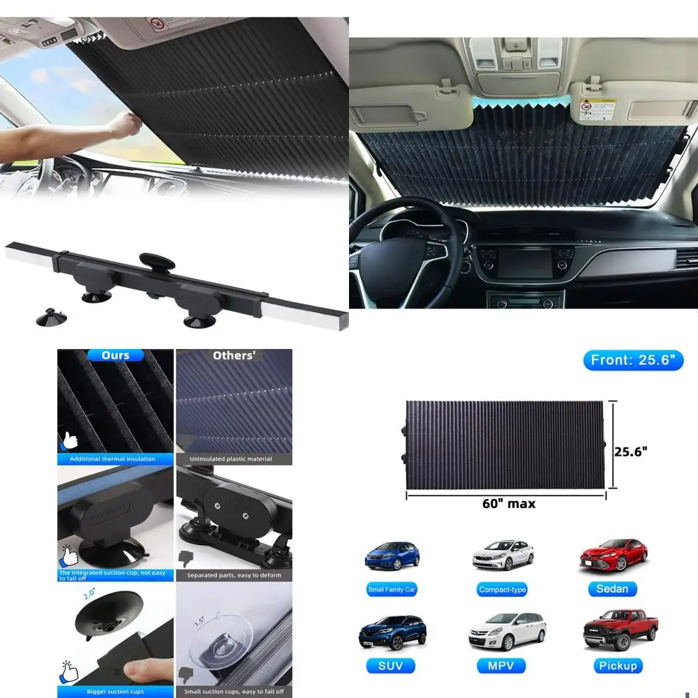 

Выдвижной солнцезащитный козырек на лобовое стекло для автомобиля, большие защитные блоки солнцезащитного козырька, 99% УФ-лучи, чтобы сохранить крутое автомобильное, автоматический солнцезащитный козырек