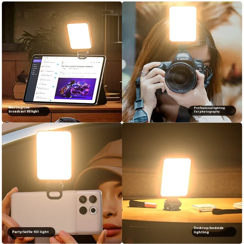 Magnetic Filling Light LED Video Conference Mobile Phone Filling Light RGB Live Atmosphere Camera Pocket Light