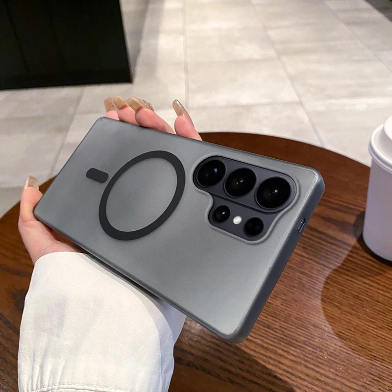 For Magsafe Magnetic Frosted Transculent Cases For Samsung S26 S25 S24 S23 S22 S21 S20 Ultra Plus FE Edge Shockproof Matte Case