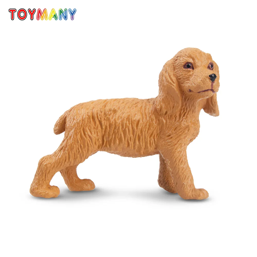 Simulation Dog Pet Animal Model Toy Mini Standing Golden Cocker Spaniel Puppy Figures Dolls Action Figurines Toys  Children Gift