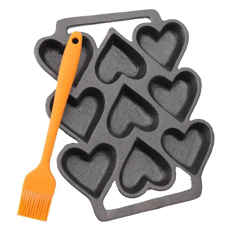 Heart Shaped Cake Pan Mold,Mini Muffin Pan Cookware For Biscuit Chocolate Egg Stuffed Pancake Cornbread Heart Baking Pan