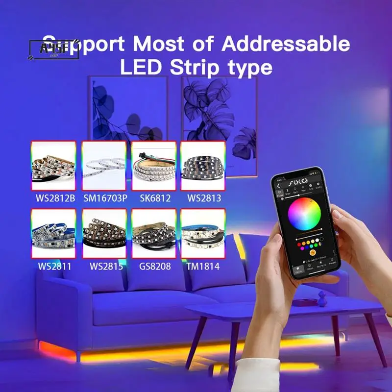 

A45F-GLEDOPTO ESP32 WLED LED Controller With Microphone, Music Sync Supports WS2811/WS2812/WS2813/WS2815 Strip Lights